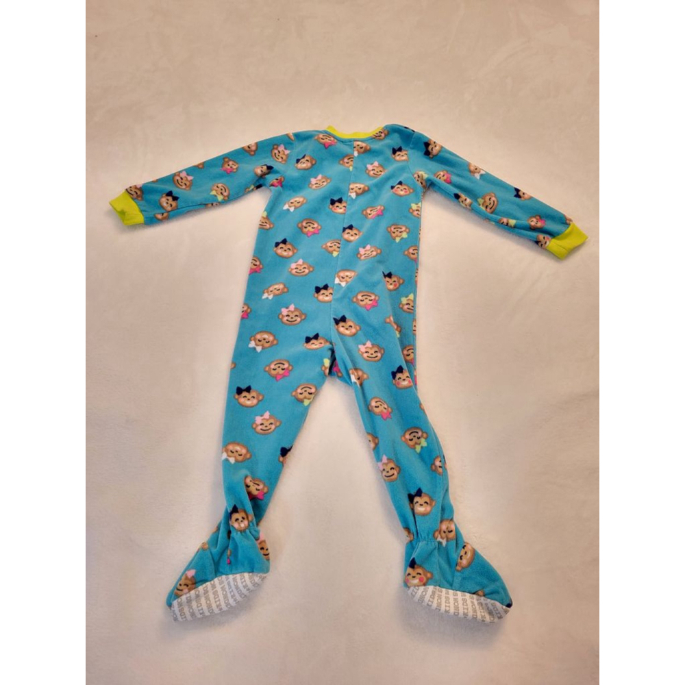 Girls Child of Mine by Carter's 3T Pink Blue Monkey Pajama Set - Picture 8 of 8